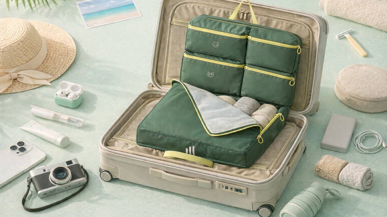 7-Compartment Design｜All-Clear Travel Organizer at a Glance