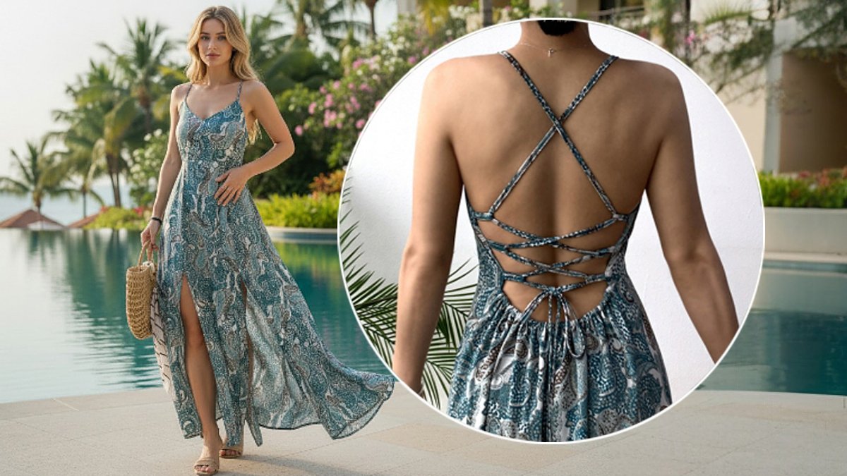 [第五次加印]以面料质感致胜的度假风佩斯利吊带连衣裙