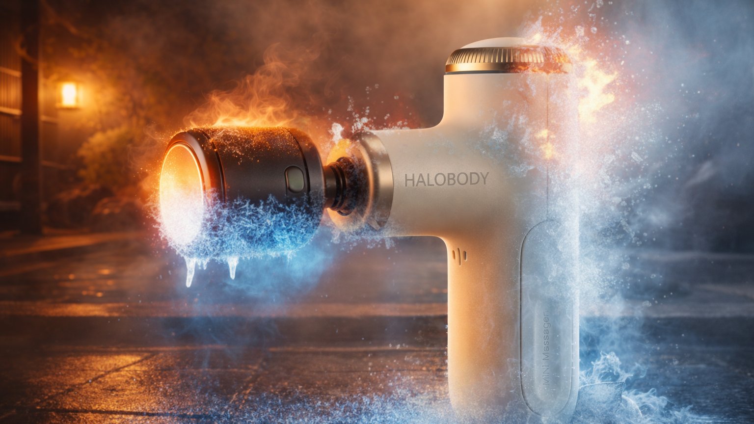 [할로바디] 냉/온 마사지 헤드와 진동폭을 자유롭게 조절하는 마사지건