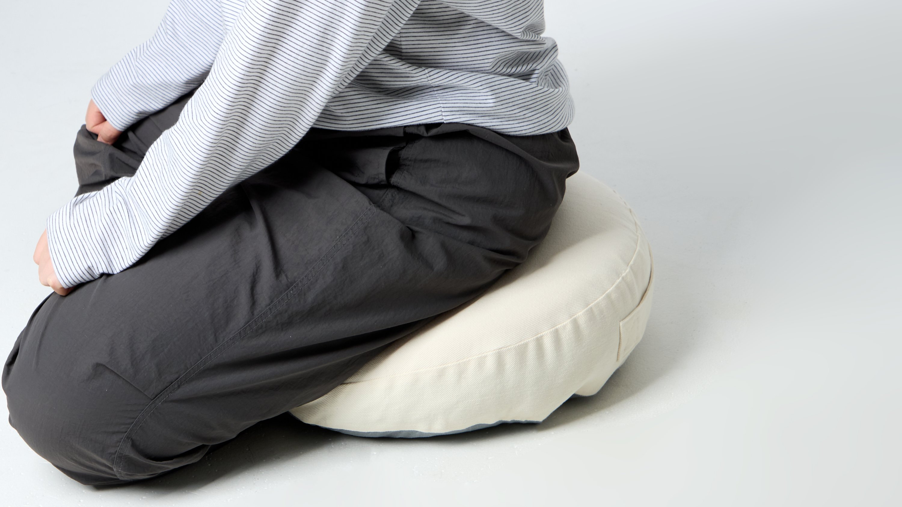 Comfort Beyond Time: Crescent Moon Meditation Cushion Crafted by Practitioners