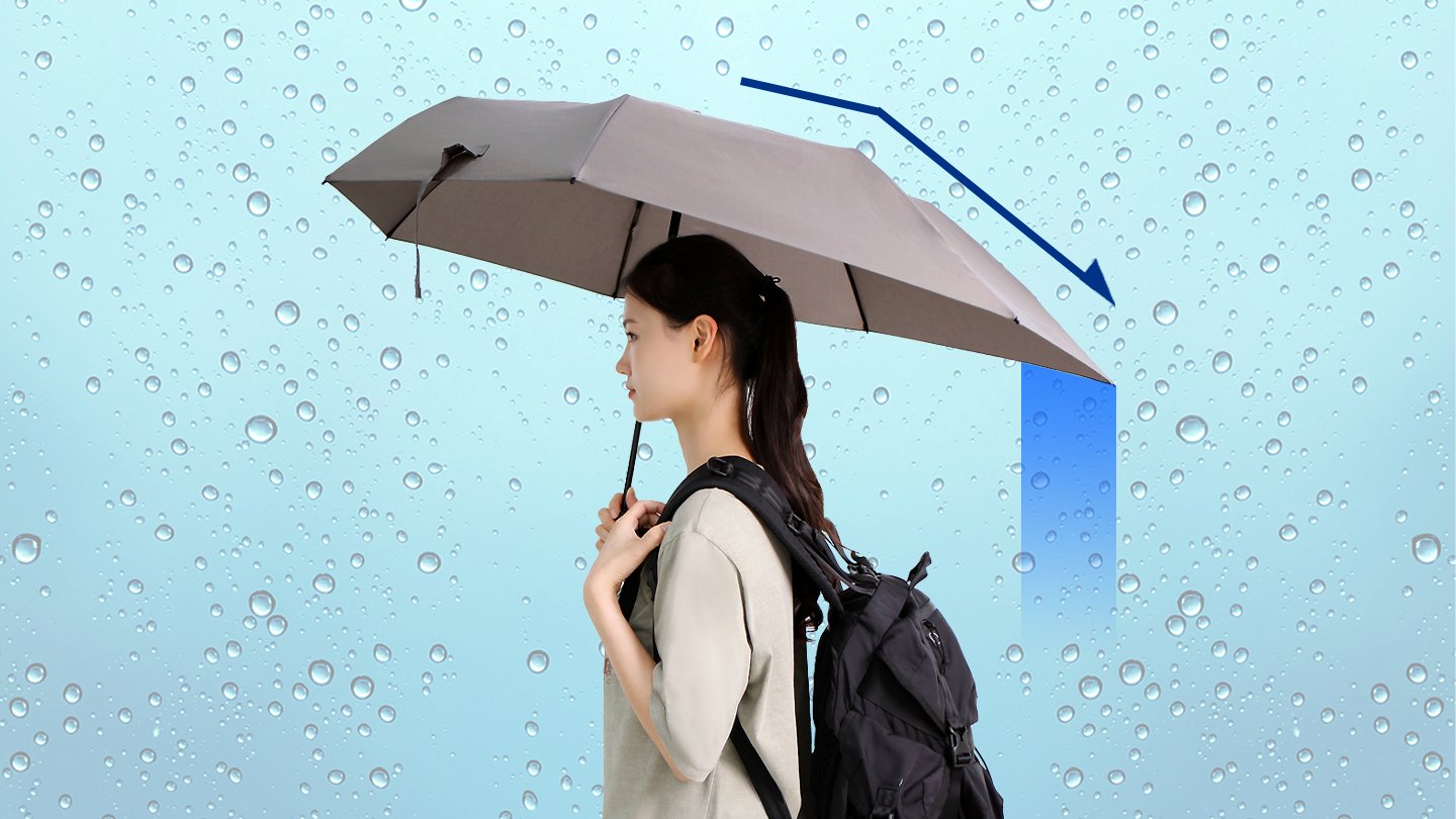 The Patented Asymmetric 7-Panel Backpack & Couple's Premium 3-Fold Parasol Umbrella by Tombrella