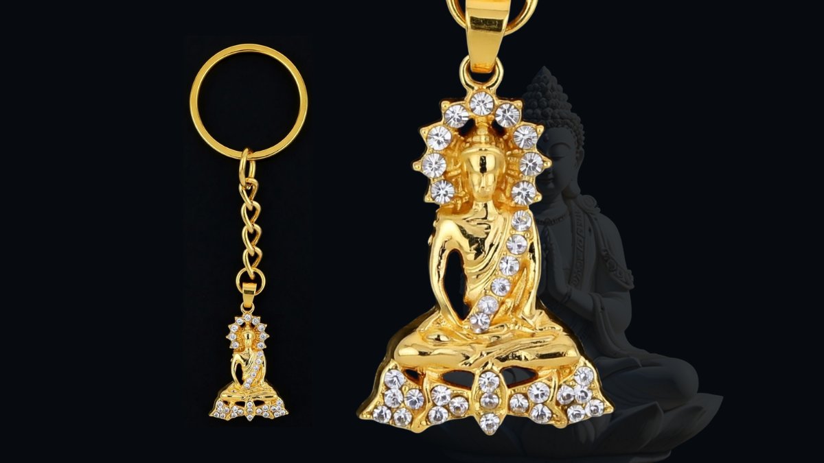 [For Devotees] Gold Buddha Keyring Bringing 24-Hour Serenity