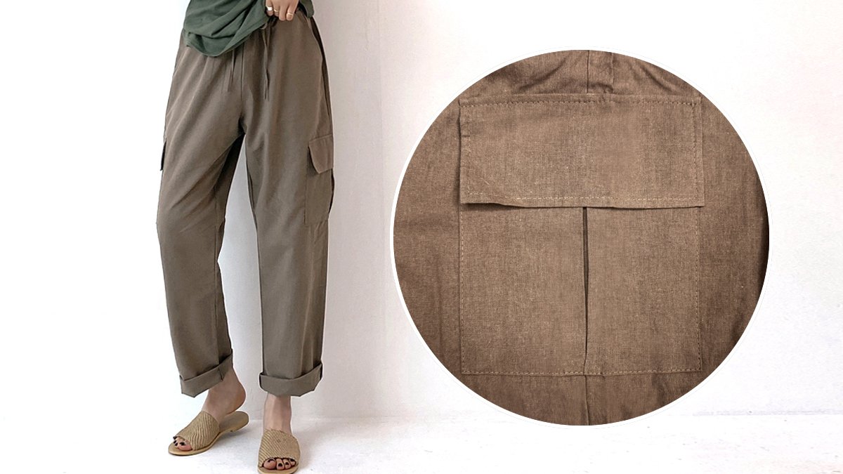 [5th Encore] Premium Linen Cargo Pants with Sculpted Pockets