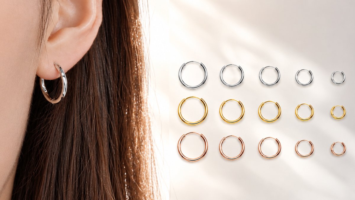 [Sterling Silver 925] Bold 2mm & 2.5mm Hoop One-Touch Earrings Perfect Gift