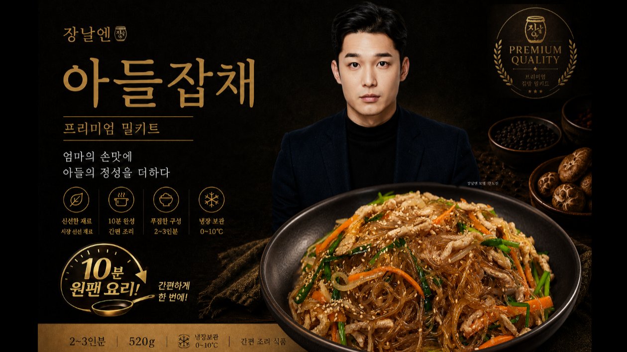 어머니의 손맛,아들의 정성 '10분' 원팬 - 아들 잡채 (밀키트)