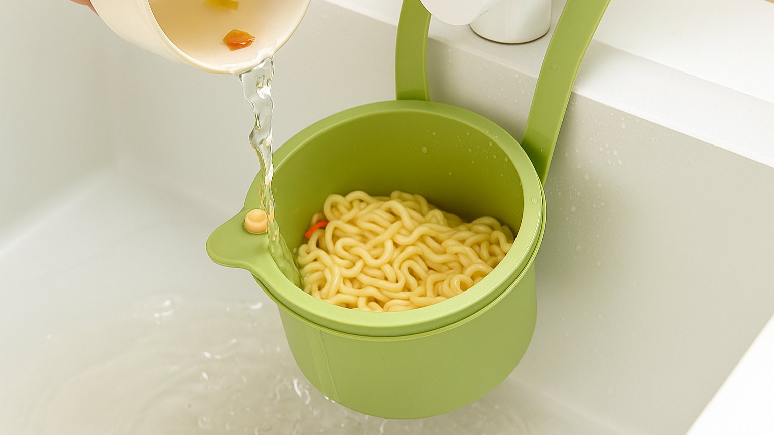 [원터치 분리] 손대지 않는 싱크대 혁명! 배수·수납·탈취 올인원 바스켓