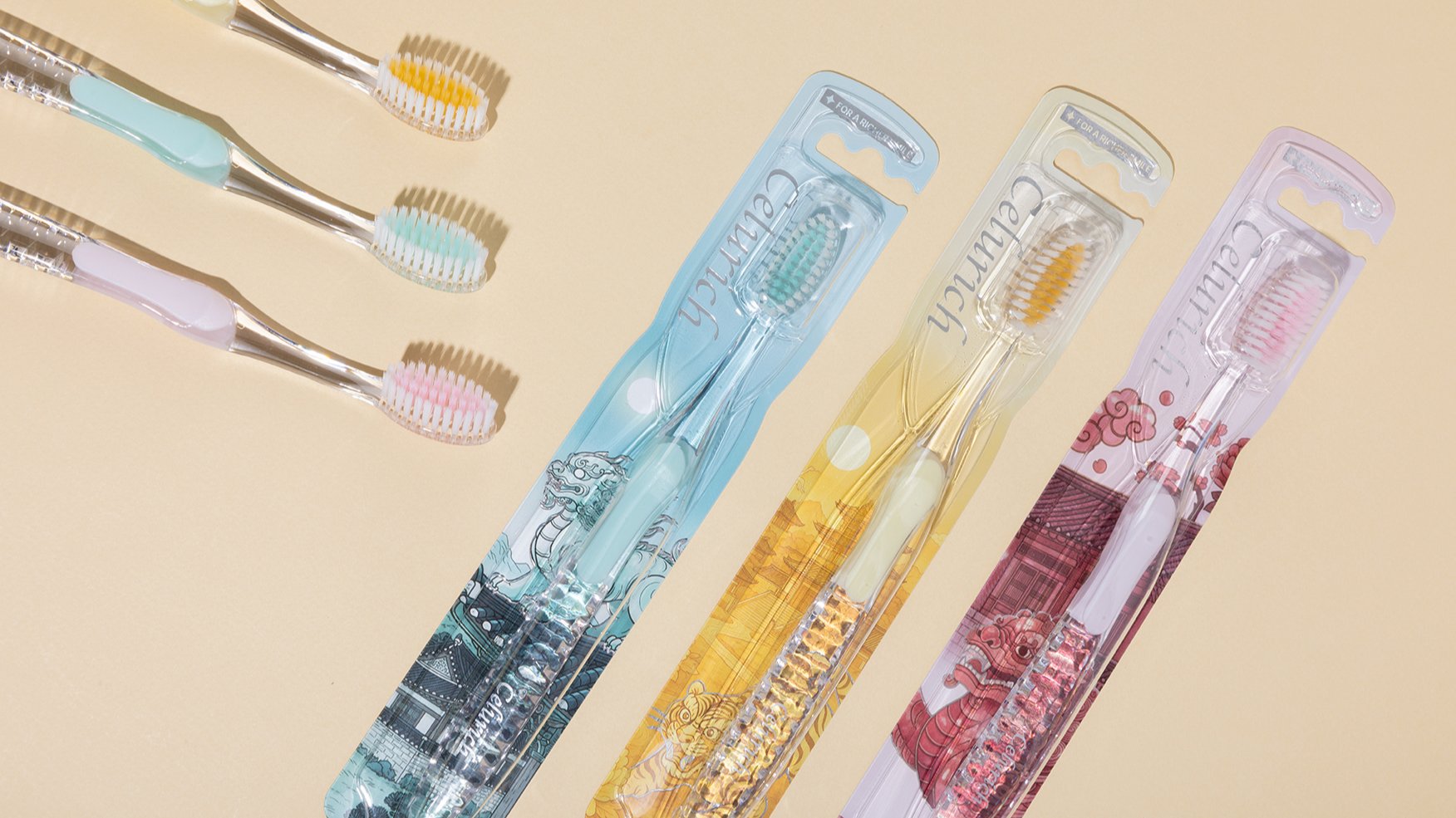 Gentle yet thorough double-layered deep clean Cellurich toothbrush