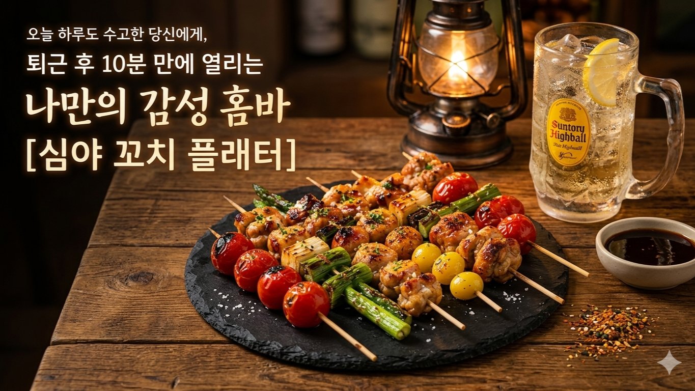 퇴근 후 10분, 당신의 방이 이자카야가 되는 순간 [심야 꼬치 플래터]