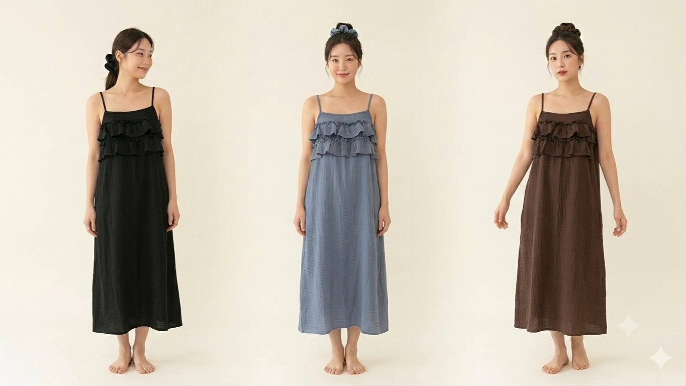 [Chichi Freedom] No-Pad No-Bra Frill Cover Dress for Home