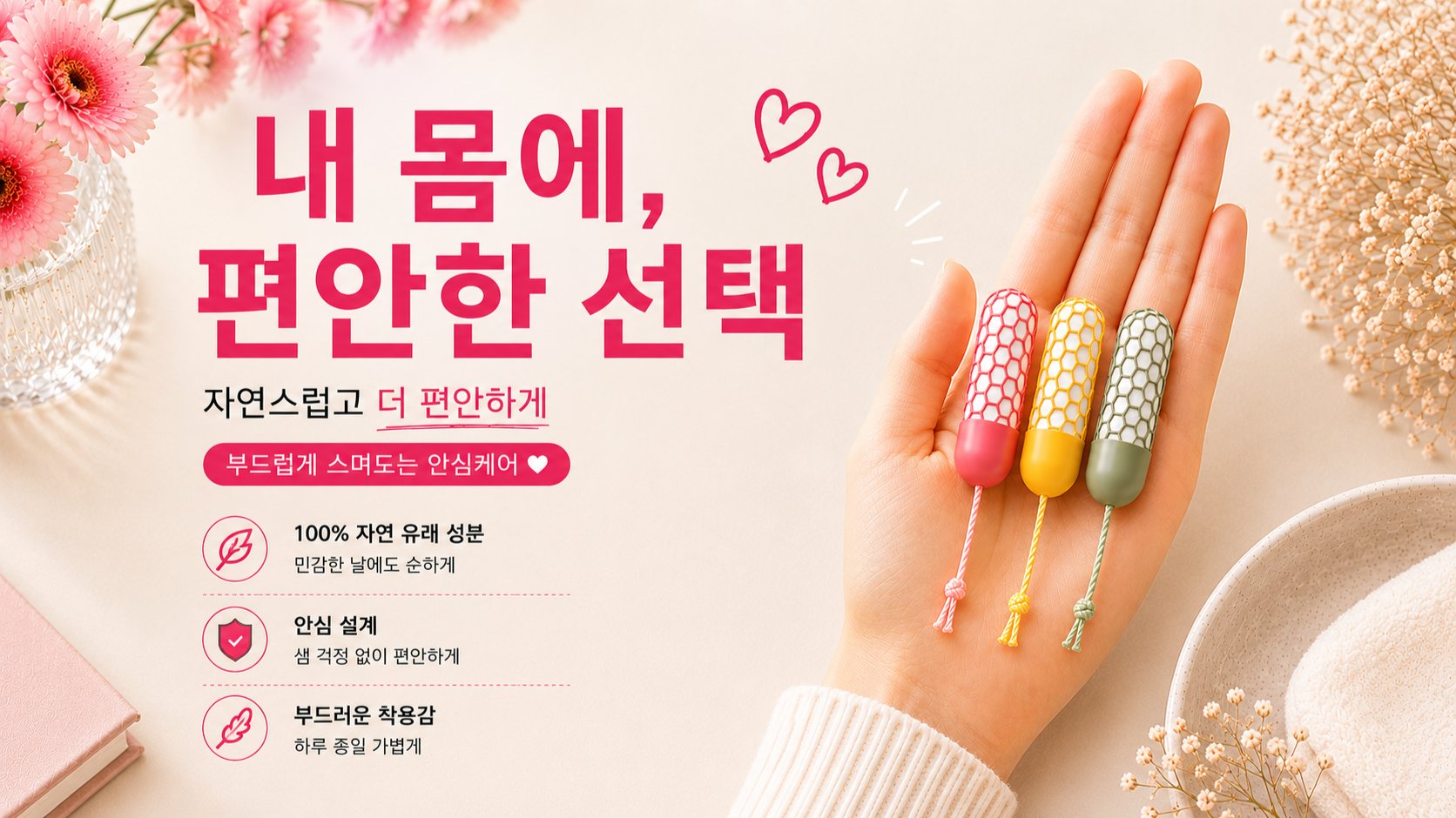 탐폰의 불편을 줄이기 위한 특허기반의 새로운 구조, 세이프탐폰