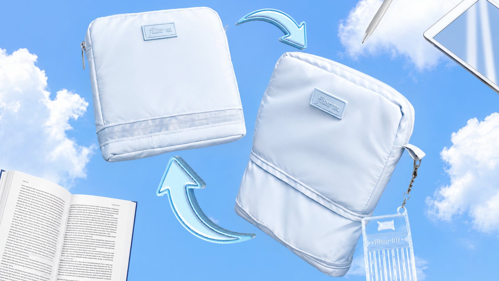 🩵내 취향대로 변신! 감도 높은 초경량 생활방수원단 데일리 북파우치☁️