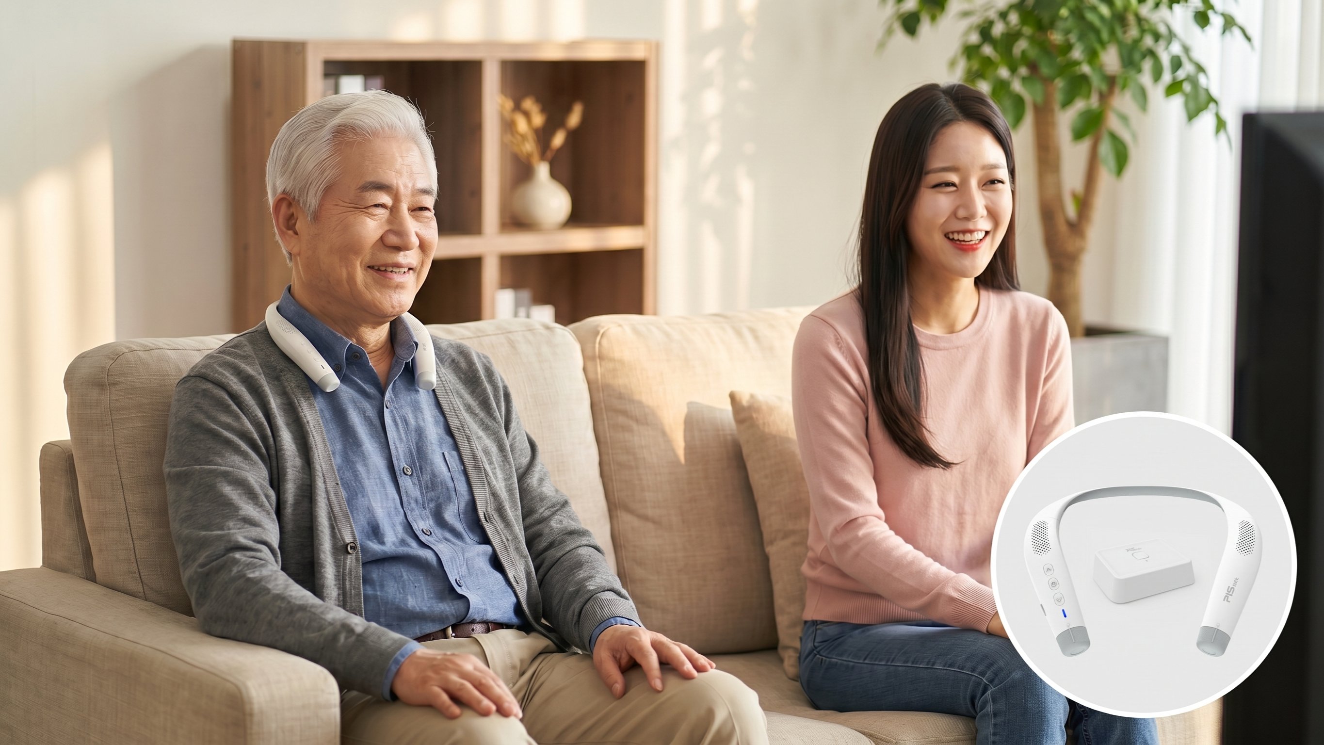 점점 커지는 TV볼륨, 신개념 넥밴드 "TV소리 증폭기" 시니어사운드