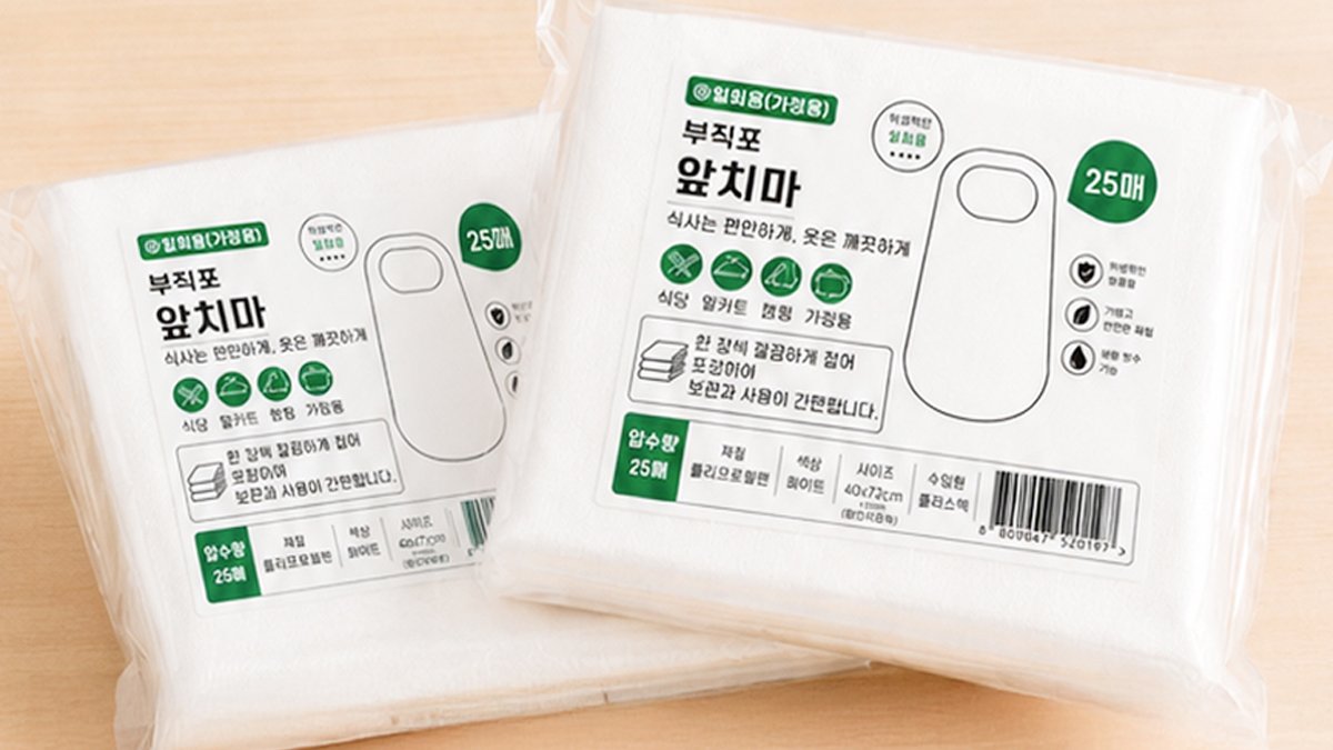 배달음식부터 캠핑까지, 접어서 더 편해진 휴대용 일회용 앞치마