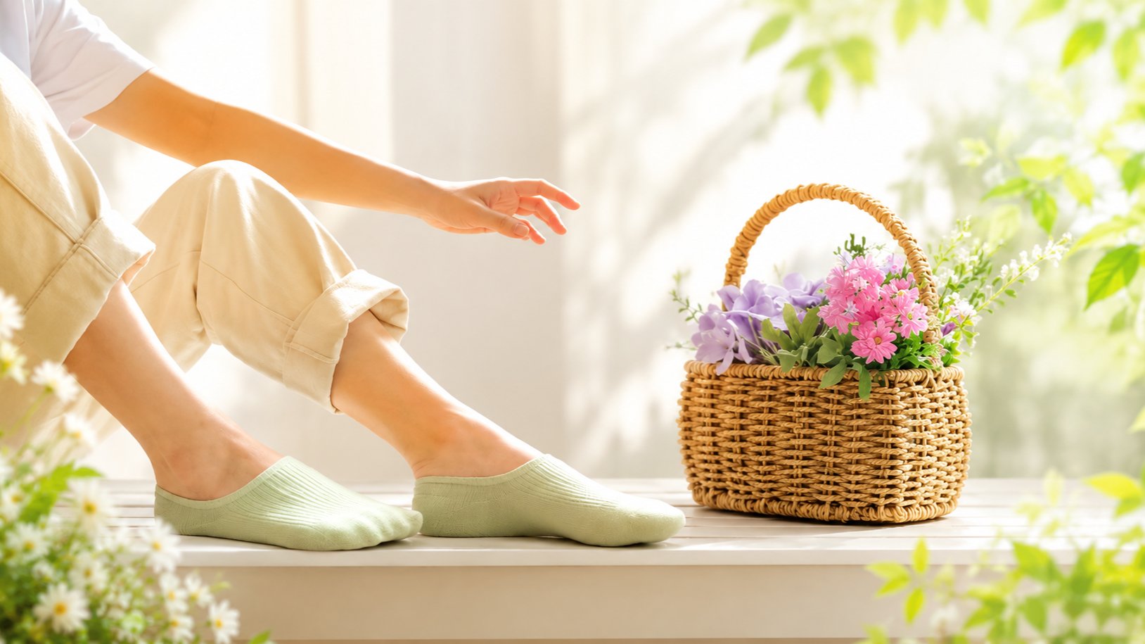 Everyday no-show socks crafted without toe seams.