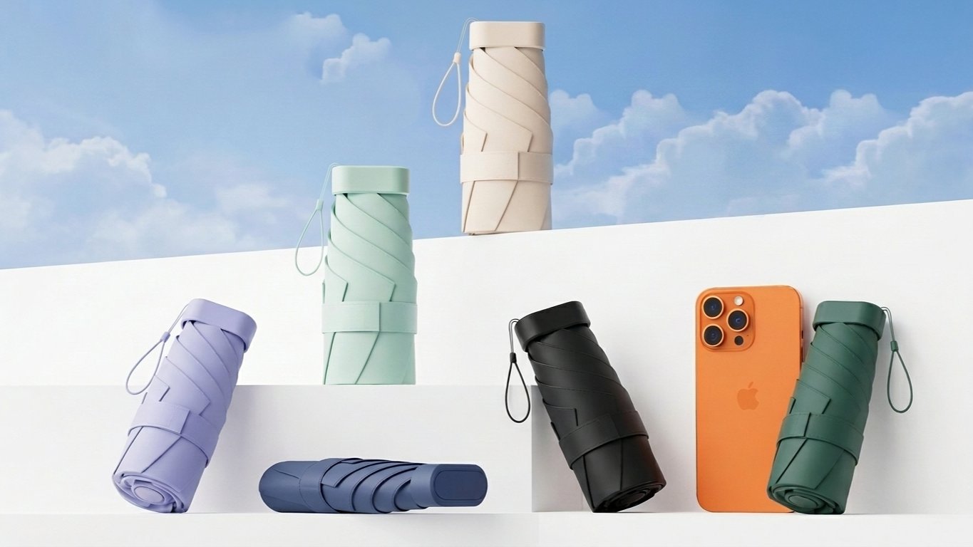 [Ultra-Compact Sun Umbrella] Shrunk to 15cm blocks 99.9% UV rays.