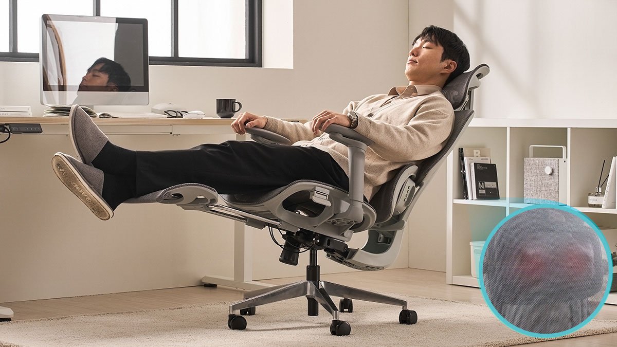 유일무이 20만원대 마사지 기능 탑재 오피스 체어, 풋레스트 포함!