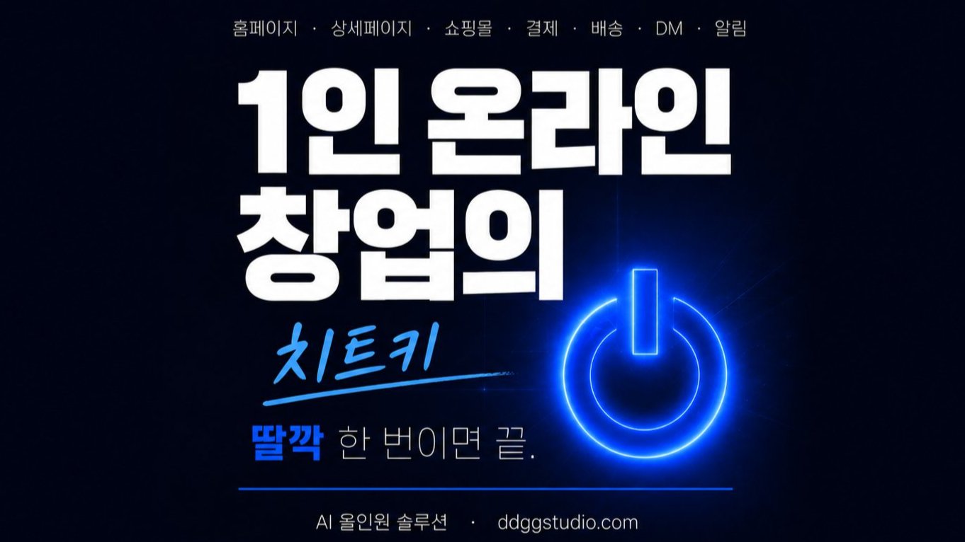 1인 온라인 창업의 치트키. 딸깍 한 번이면 홈페이지부터 판매까지 끝