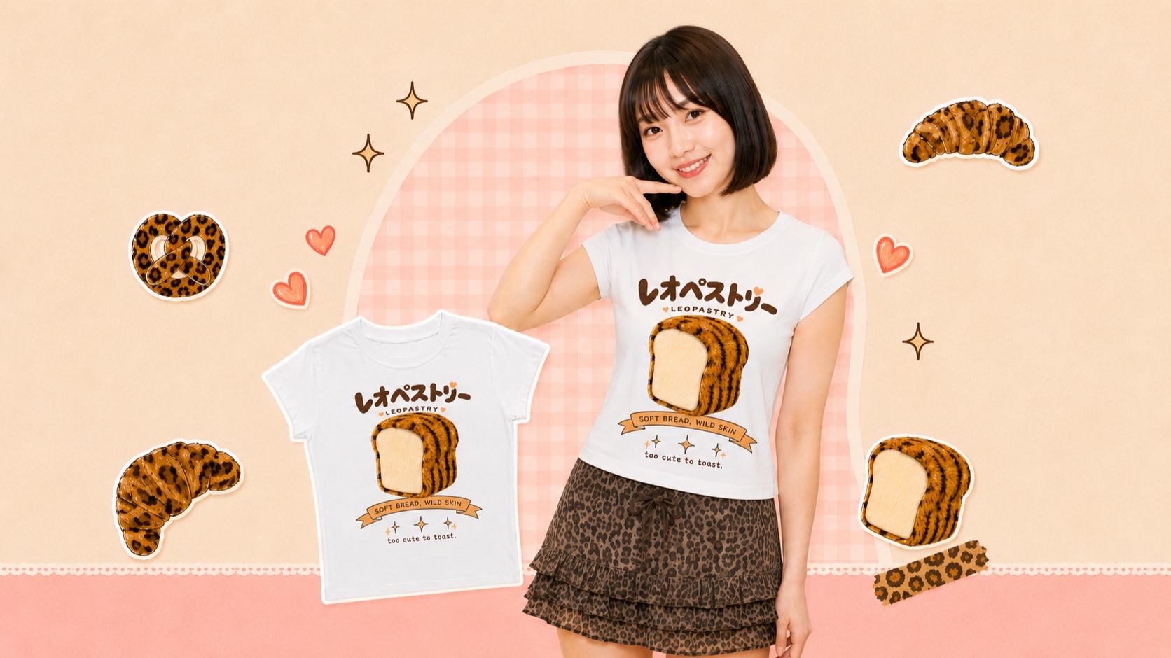 [와디즈 한정] LEOPASTRY 호피식빵 그래픽 반팔 티셔츠