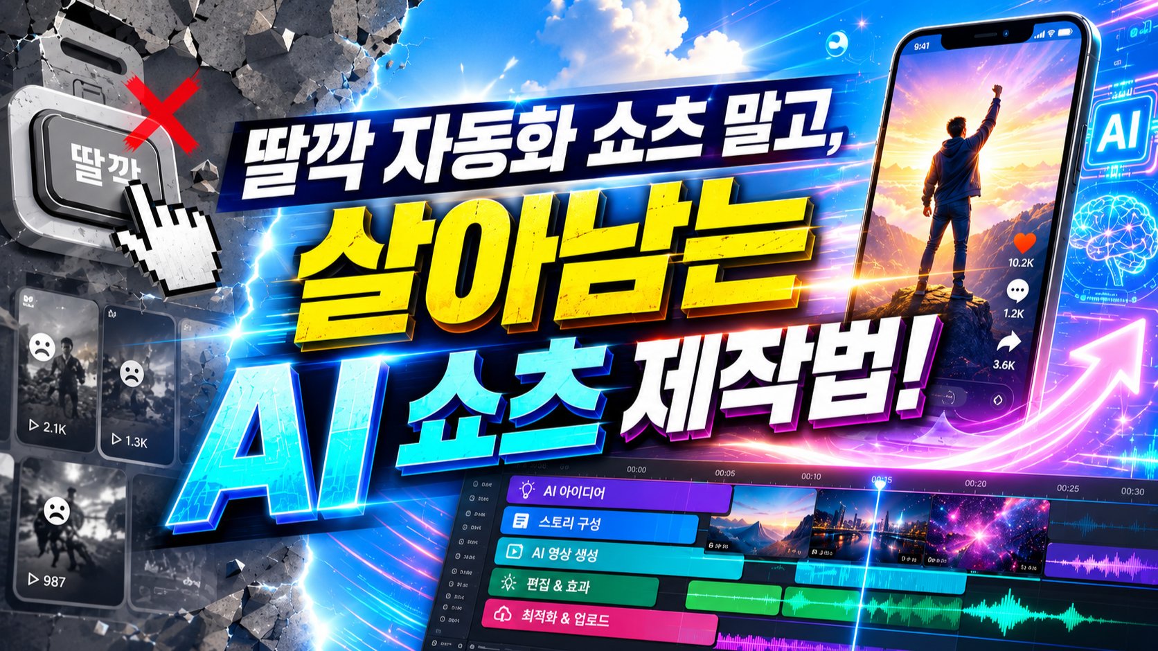 딸깍 자동화 쇼츠 말고, 살아남는 AI 쇼츠 제작법!
