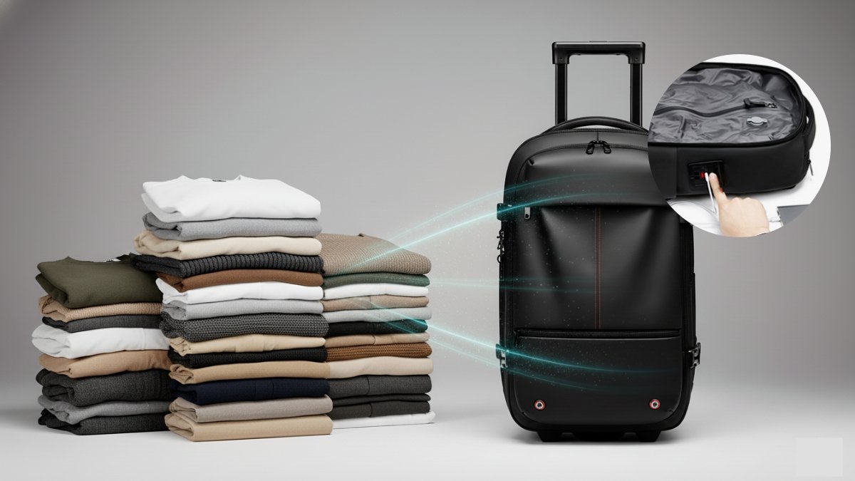 Pack 40 T-Shirts with 3X Expandable Compression Backpack Luggage!