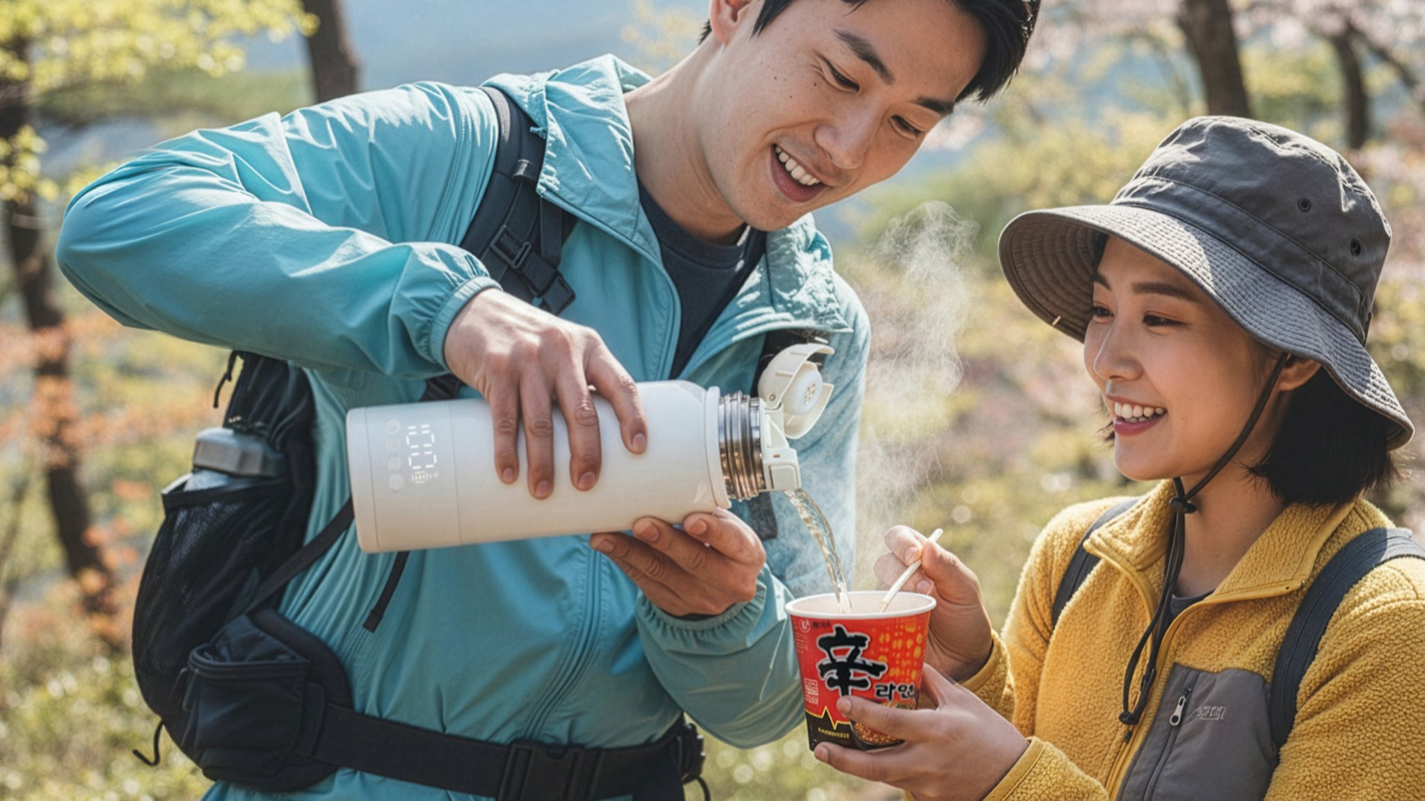 100˚C 팔팔 끓는 휴대용 무선 가열텀블러 분유포트 대용량 500ml