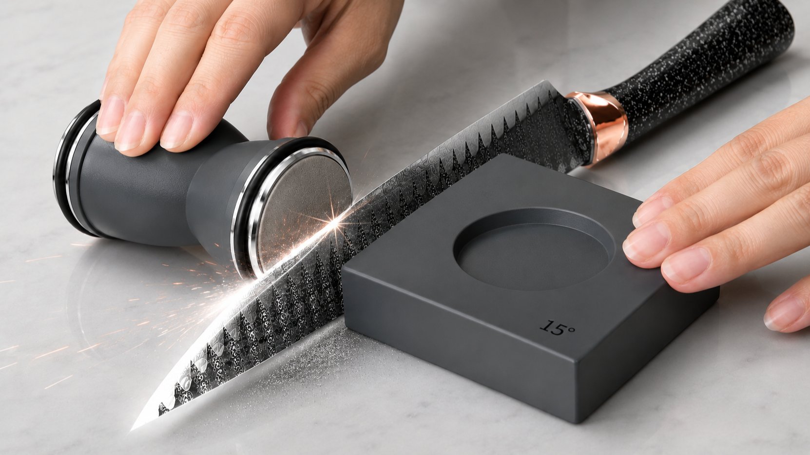 The hottest knife sharpener in Europe and the US—just roll and sharpen effortlessly.