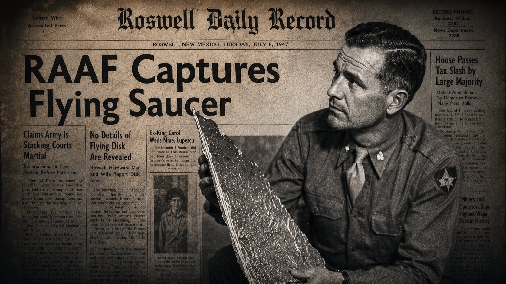 1947년 7월28일 추락한 UFO의 파편