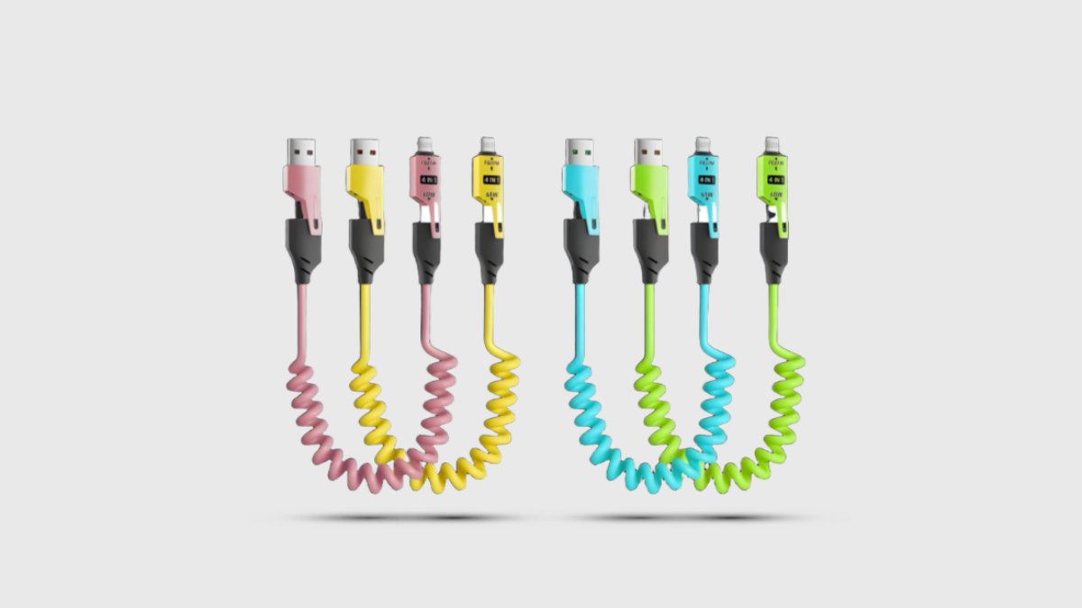 Durable 4IN1 1.5M Spring Cable Ultra-Fast & Built to Last 10000 Uses