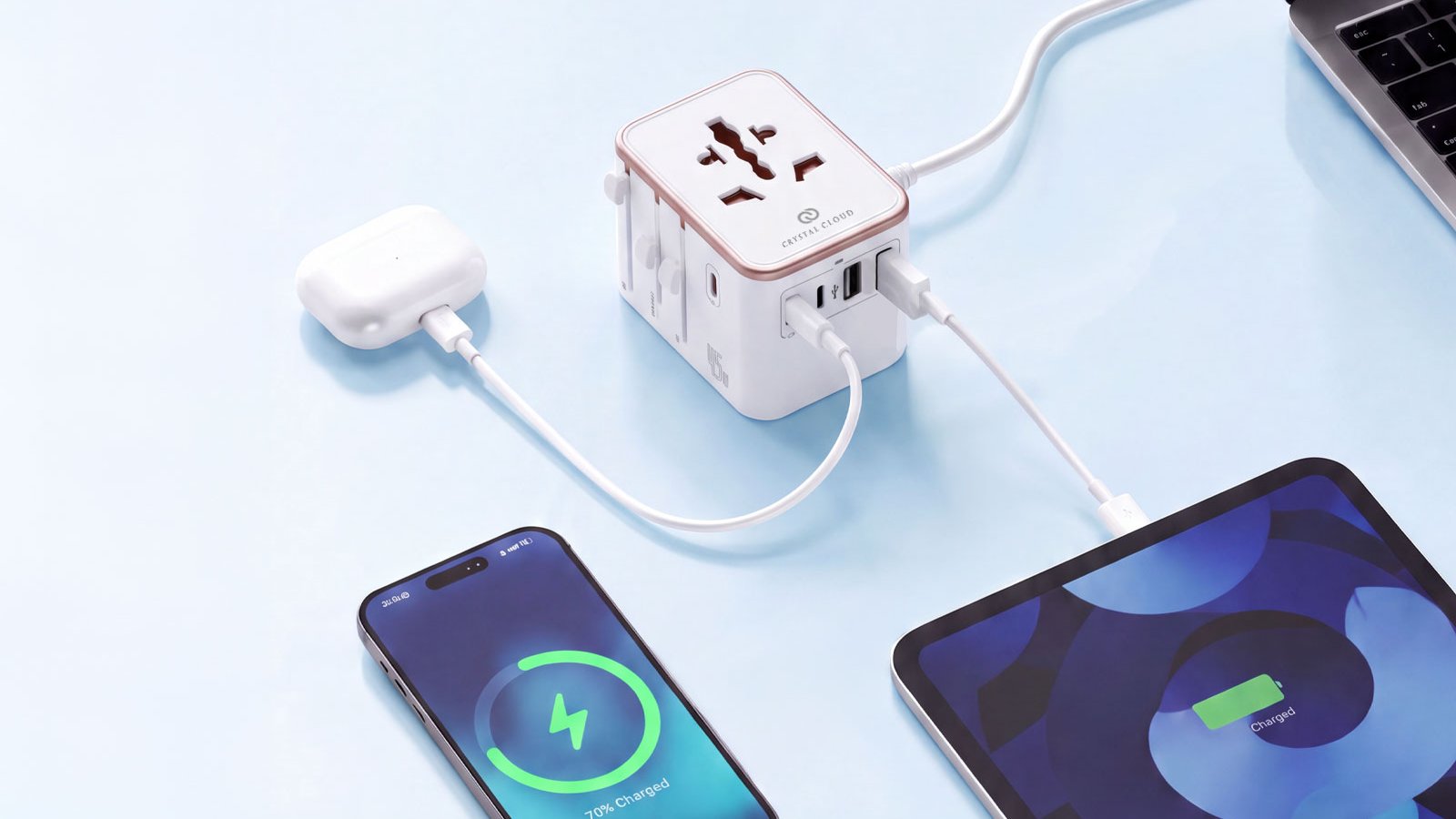 No More Outlet Worries! Travel Easier with 3-Outlet AC Multi-Adapter