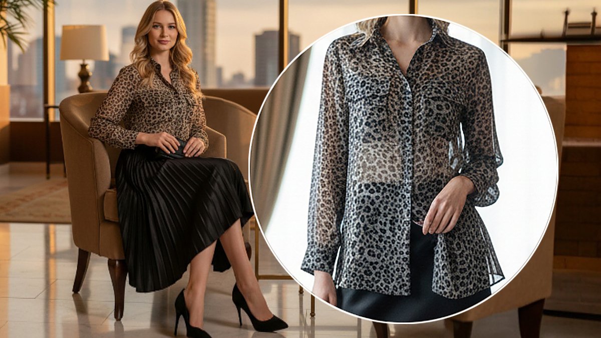 [6th Encore] Premium Chiffon's Luxe Texture Elegant Sheer Leopard Shirt