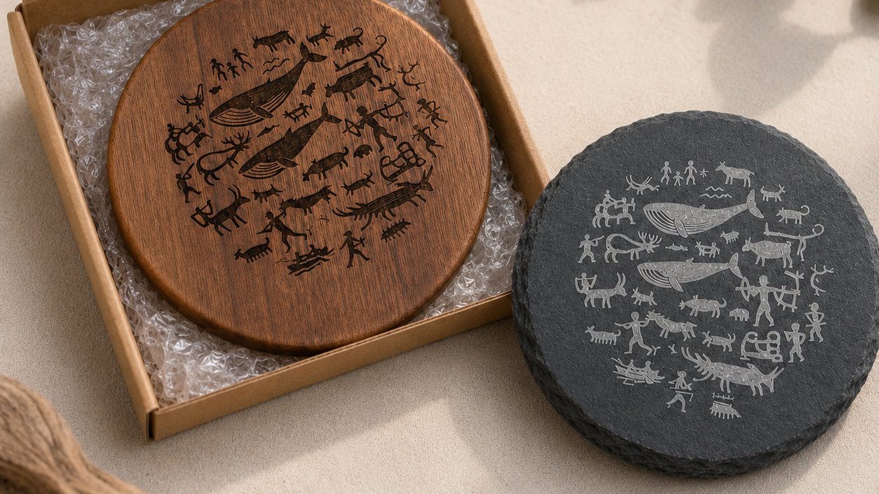 Unique Coaster Featuring Ulsan's Cultural Treasure Bangudae Petroglyphs