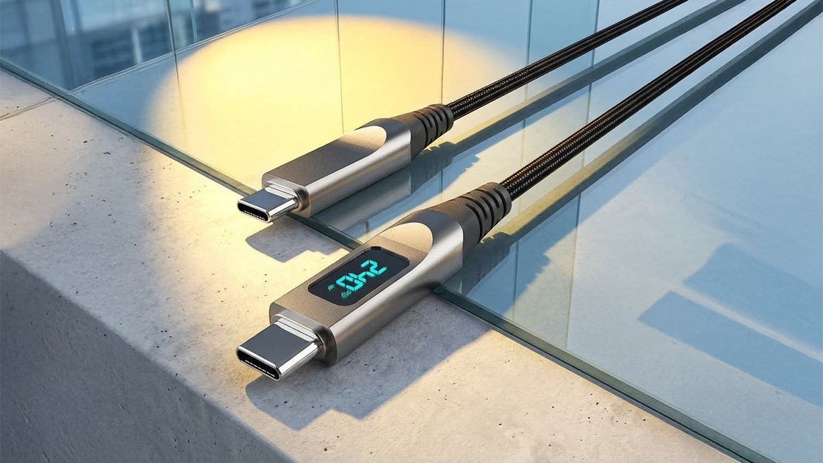 差し込むだけで数字が見える充電速度｜240W LED表示ケーブル 3M